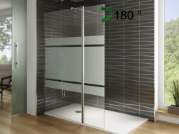 Parawan prysznicowy staÅy, pÃ³ÅprzeÅºroczysty 90 cm z panelem obrotowym o 180Â° - NICE BOLD